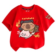 “Nezha 2”  TSHIRT Ne Zha & capybara tshirt printed for kids unisex boys and girls 100-150cm 02