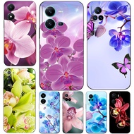 Case For Vivo V5 V5S V7 PLUS + V11i  V11 Pro Phone Back Cover Soft Black Tpu Beautiful orchids flower