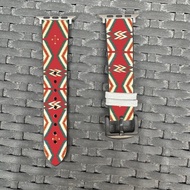 寶石紅民族圖案 Apple Watch 潮流矽膠錶帶 -cr44