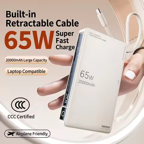 Remax 65W 20000mAh PowerBank Type C For Laptop Tablet Phone Spare battery Portable Charger Mobile Ex