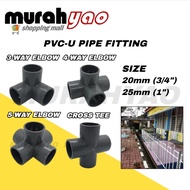 20mm/25mm PVC-U Pipe Fitting/Pipe Connector/Sambungan Paip