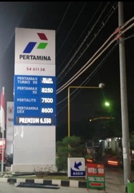 TOTEM LED SPBU PERTAMINA BESAR RUNNING TEXT 1 SET SETING app WIFI