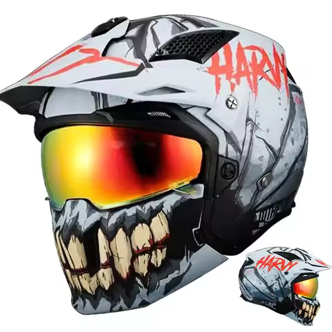 2025New MT STREETFIGHTER Off-road Motorcycle Helmet Riding Full Face Helmet Variable Half Helmets Pe