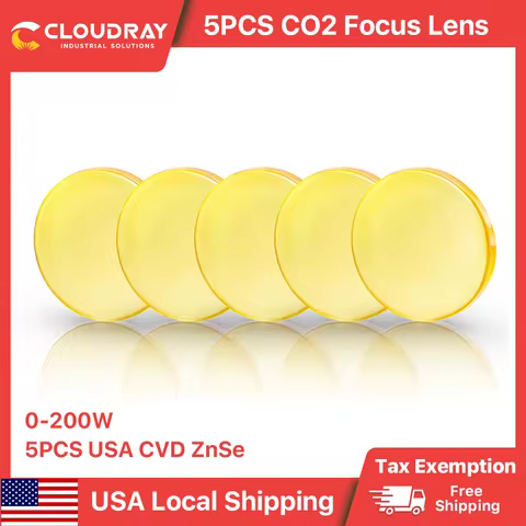 Cloudray 1/5PCS Focus Lens USA CVD ZnSe DIA 12/18/20mm for 0-200W CO2 Laser Engraving Cutting Machin