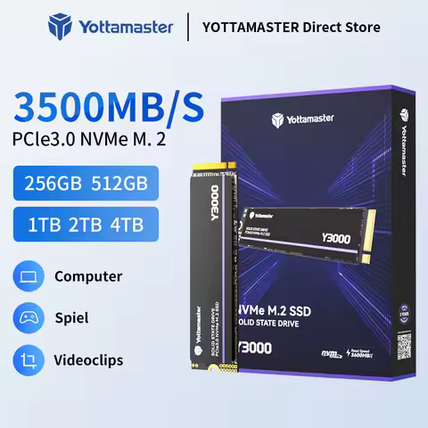 1TB SSD Yottamaster M.2 NVME 512GB 2TB 3600MB/s SSD M.2 2280 PCIe 3.0 Internal Solid State Drive For
