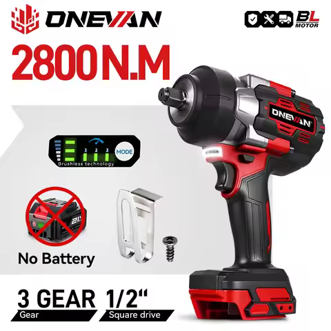 ONEVAN 2800N.M Torque Brushless Electric Impact Wrench 2800W Cordless Screwdriver Automotive Repair 