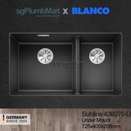 Blanco Black Granite Kitchen Sink Silgranit Subline 430/270-U - Undermount