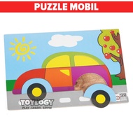 KAYU Children's Puzzle Educational Wooden Toys Pazel Car Shape Puzle Car Jingsaw Learning Aid Wooden