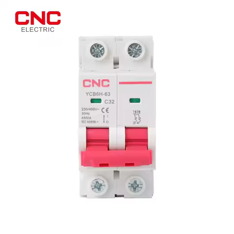 CNC YCB6H-63 2P/3P MCB 4.5kA 400V Miniature Circuit Breaker Din Rail Mount Breaking Capacity 50/60Hz