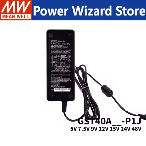 MEAN WELL GST40A GST40A24-P1J Industrial Adaptor 5V 7V 9V 12V 15V 18V 24V 28V 48V Meanwell Switching
