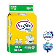 FeelFree Unisex Adult Diaper M 10's Pack To Fit Sizes (28'' -44'') 71-112cm