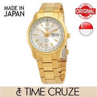 [Time Cruze] Seiko 5 SNKP20J  Automatic Japan Made Gold Tone Stainless Steel Gold Dial Men Watch SNKP20J