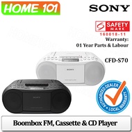 Sony Boombox FM Cassette/CD Player CFD-S70