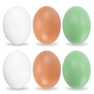 YunKo 6Pcs Wooden Fake Nest Eggs Easter Eggs for Craft Get hens to Lay Eggs 3 Colors