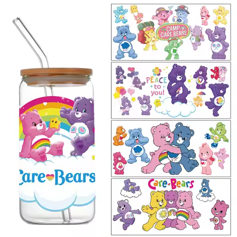 Carebears Cartoon Pattern DIY Selfadhesive Waterproof Sticker Care Bear16oz DTF Cup Sticker Personal