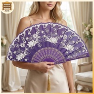 [8C15] Retro Chinese Folding Fan for Women Vintage Art Craft Dance Performance Handheld Prop Gift Id