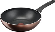 Tefal G17219 Stir-fry Pot, 11.0 inches (28 cm), Deep Wok, Compatible with Gas Fire, IH Titanium Excellence Mocha, Non-Stick