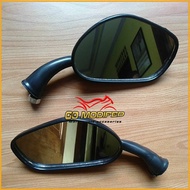 KACA SPION MOTOR TANGKAI PENDEK UNTUK HONDA DAN YAMAHA MODEL KAZE MINI HITAM VARIASI AKSESORIS MOTOR BEAT SCOOPY VARIO SUPRA X 125 NMAX LEXI PCX AEROX JUPITER MX JUPITER Z