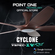 Cyclone VSPEC-IV RS (48"/62") Cherrywood (5 Blades) // Built-in SMART Ceiling Fan by Point One Techn