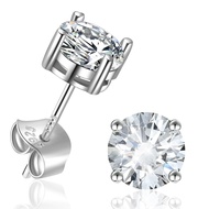 Cubic Zirconia Earrings Studs: 0.8ct Square Princess Birthstone | Clear 1ct Diamond CZ Stud Earrings