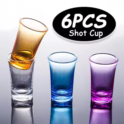 NEW 6 PCS Shot Glass Plastic Spirits Shot Cup Party Bar Club Drinking Tool Wedding Wine Glasses Cock