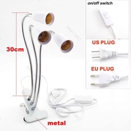 Desk Lamp Holder 3 Heads E27 Plug Base Light Socket with On off Switch Cable  MY18B2