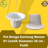 Pot Bunga Gantung Putih Pot Dinding Hias Tumbuhan Plastik Unik Pot