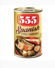 555 SPANISH STYLE SARDINES, 155 grams, delicious sardines  in a soft soy oil with chili peppers