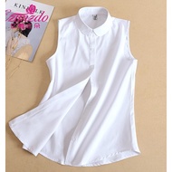 sleeveless blouse Baju tanpa lengan putih kolar palsu leher bulat sehelai kolar palsu panjang kanak-