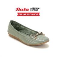 Online Exclusive Bata บาจา รองเท้าบัลเล่ต์แฟลต รองเท้าแบบสวมส้นแบน สำหรับผู้หญิง รุ่น BANIKA  สีเขียว 5807040