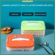 surpriseprice| Dumpling Stackable Container Dumpling Storage Box Large Capacity Bpa Free Dumpling Food Storage Box Multi-layer Freezer Container for Southeast Asian Buyers