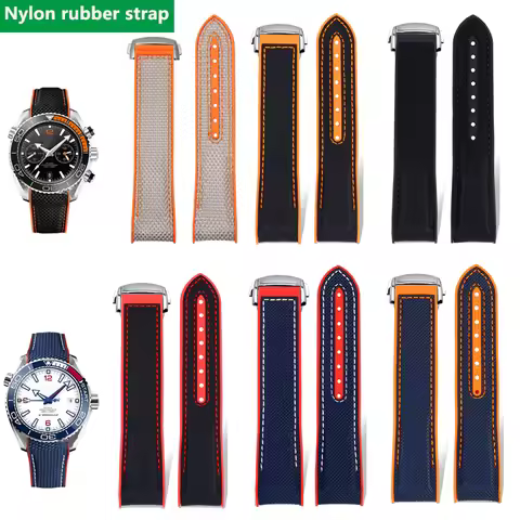 20 21 22mm Curved end Strap bracelet For Omega Seamaster 300 Ocean Speedmaster 8900 Planet Ocean Nyl