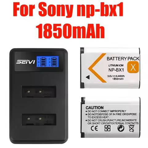 1850mAh Battery Pack with NP-BX1 Charger for Sony NP-BX1, NP BX1 Battery, HX300 HX400 HX50 HX60 GWP8