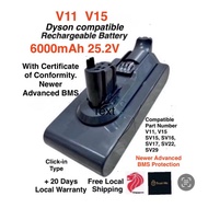Dyson V15 V11 Compatible OEM Rechargeable Battery -  6000mAh for Dyson V15 V11 SV15 SV16 SV17 SV22 S