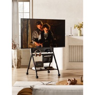 North Arc TV Stand Berdiri di Lantai dengan Roda, Rak Penyimpanan Boleh Alih untuk TV 37-86 Inci FS3