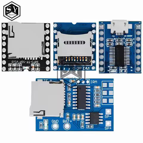 JQ6500 WTV020 GPD2846A JQ6500 Mini MP3 Player Module TF Card MP3 Sound Module Voice Module For Ardui