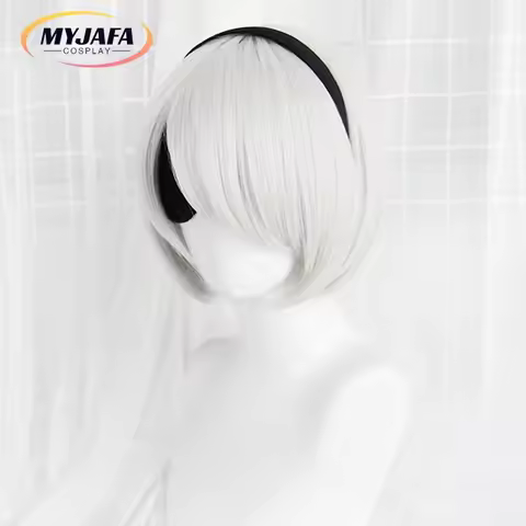 ABC123High Quality YoRHa No.2 Type B 2B YoRH 2A 9S 2B Cosplay Wig NieR:Automata Role Play Wigs Heat 
