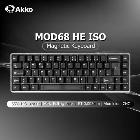 Akko MOD68 HE Keyboard ISO UK/DE/FR Layout 65% Magnetic Switch Rapid Trigger 0.005mm 8K ARGB Custom 