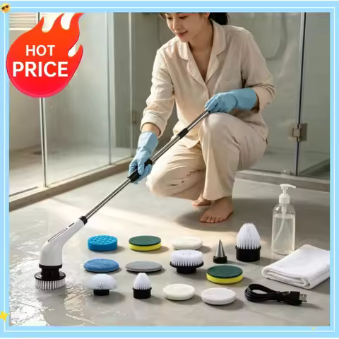 Cordless Spin Scrubber Electric Multipurpose Cleaning Brush for Kitchen Bathroom Toilet - Household 