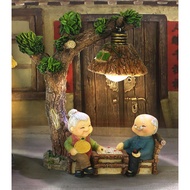 Statue of Mr. and Mrs. Under a Tree (With Light) | Happy Gift | 97-9A/9B || Mocminigarden