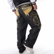Men's Jeans Men's embroidered hip-hop Jeans Men's trend HIPHOP Hip-Hop Casual Loose Skateboard pants