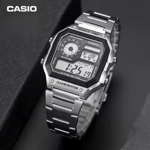 Casio Casio Watch Men's Retro Small Square Student Quartz Electronic Watch Official Authentic AE-120