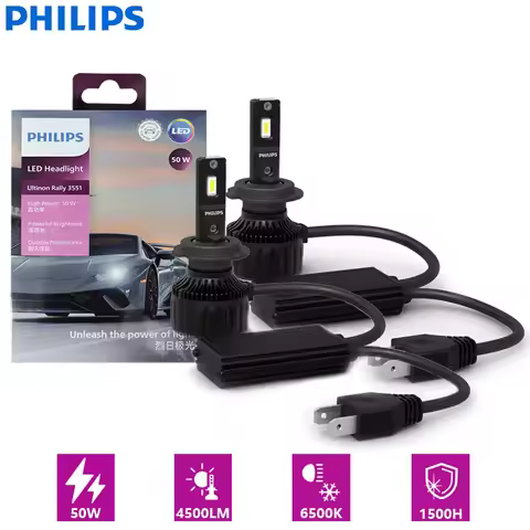 Philips LED H4 H7 H11 Ultinon Rally 3551 9005 9006 9012 Car Light 100W 9000LM 6500K White High Lumen
