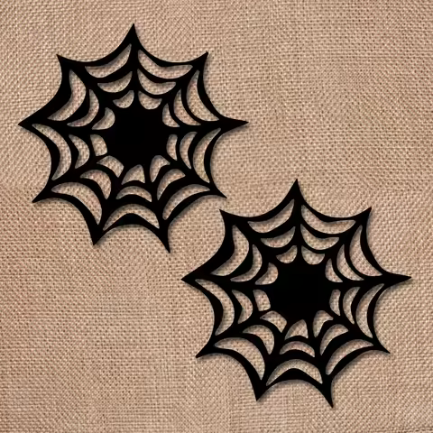 5/10pcs Halloween Spider Web Decoration Spider Web Felt Coasters Plastic Spider Web Coasters Table D