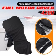 6-225HP 420D Black Marine Full Outboard Engine Cover Waterproof Sunscreen Barco Boat Outboard Motor Dustproof Protect Ca