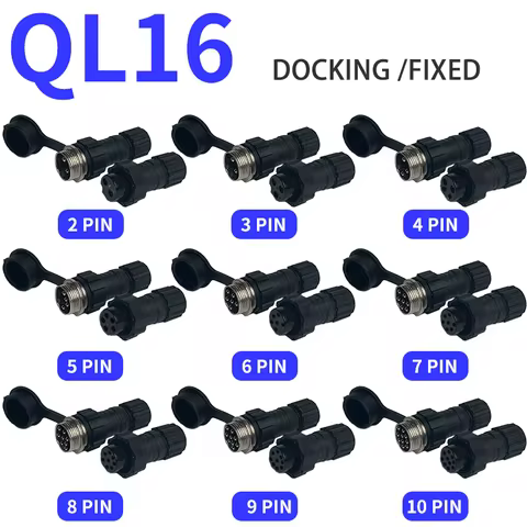 5/10/100 Sets Plastics QL16/GX16/M16 QL16 2P 3P 4P 5P 6P 7P 8P 9P 10P Male Female Docking Aviator Av