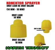 konektor Sprayer Drat luar 14mm Drat dalam 18mm