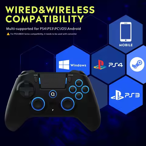 QRD Spark N5 Bluetooth Gamepad Controller Symmetrical Rocker Ergonomic PS4 Gaming IOS Android Long B