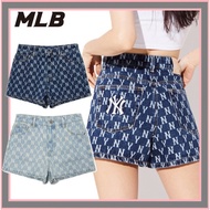 MLB KOREA Women's Classic Monogram Denim Short Pants ( 3FDPM0123)★100％ authentic