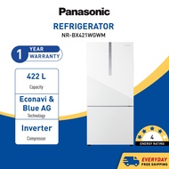 PANASONIC Refrigerator 2 Door Fridge Bottom Freezer (422L) NR-BX421WGWM Inverter, EcoNavi, Blue AG Peti Sejuk 冰箱